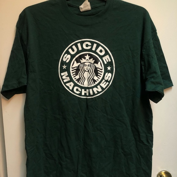 Out of print Suicide Machine Starbucks t shirt - Picture 1 of 5